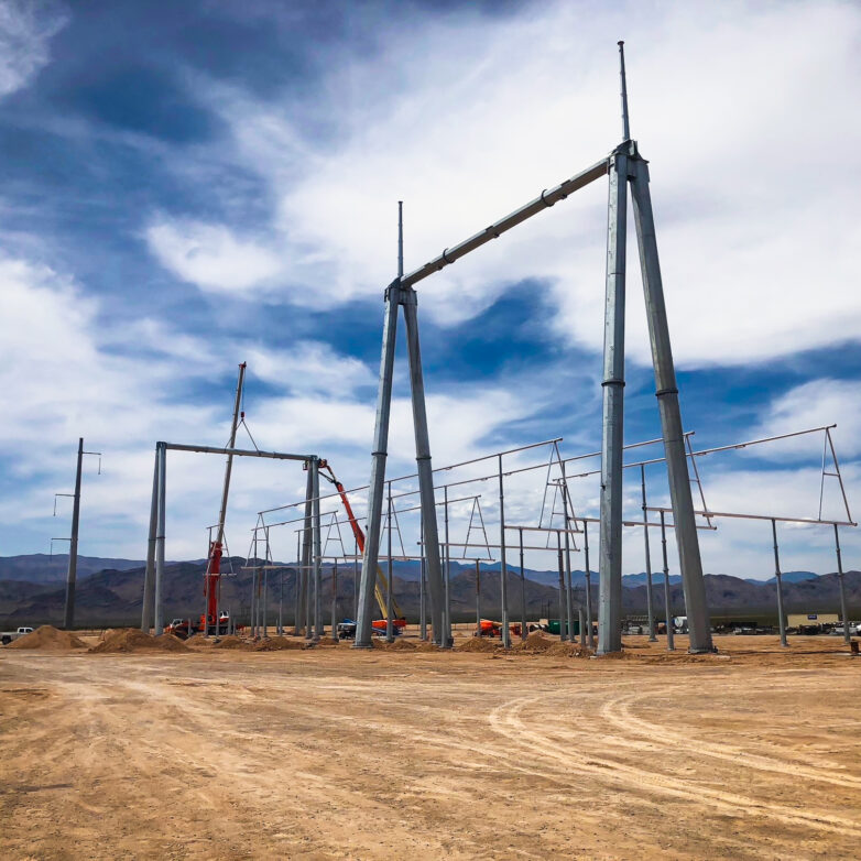 Early construction of a capacitor yard