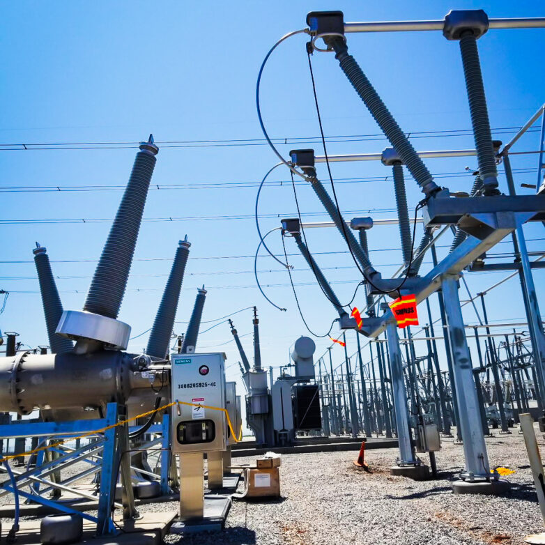 Substation in blue skies