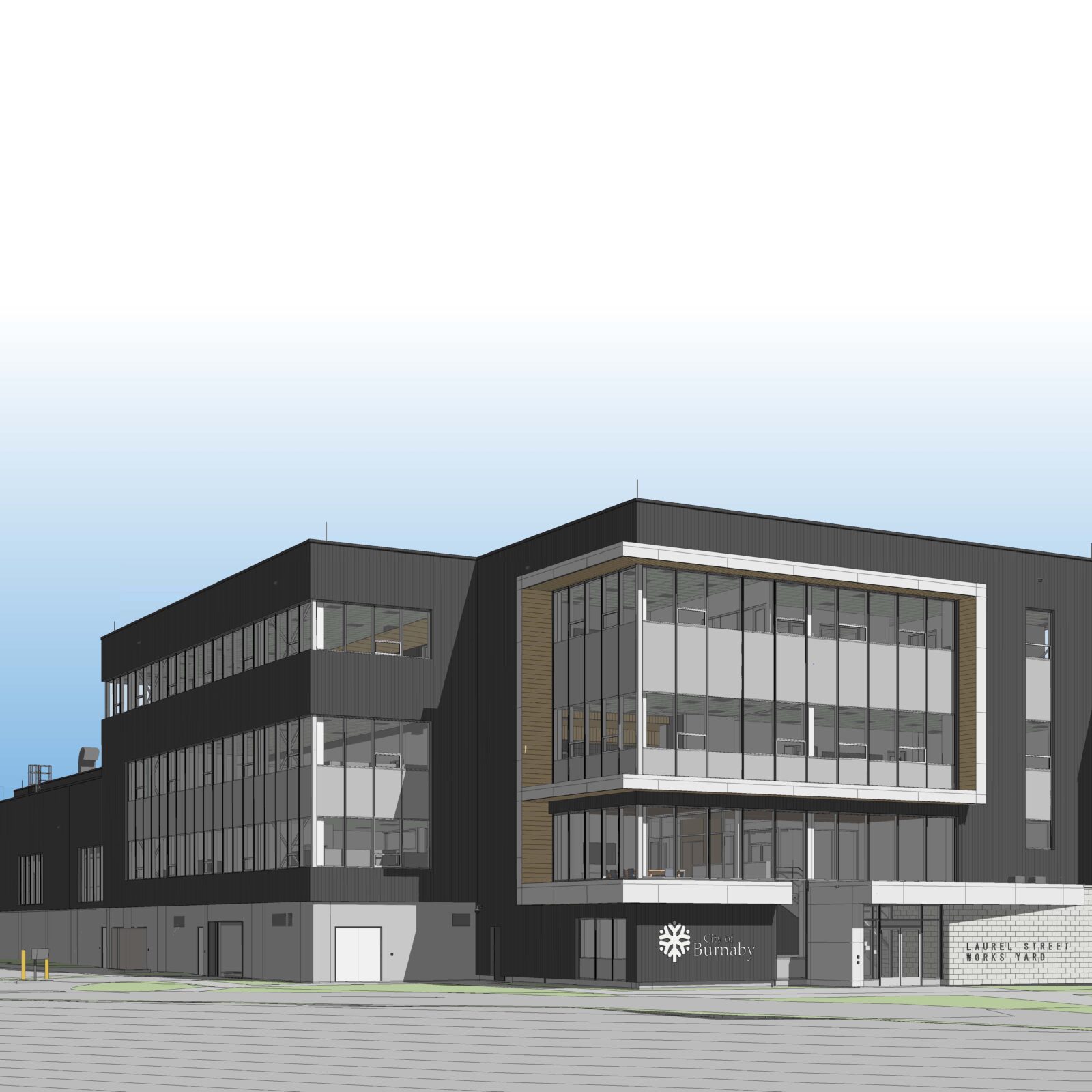 Rendering of Laurel Street Works Yard