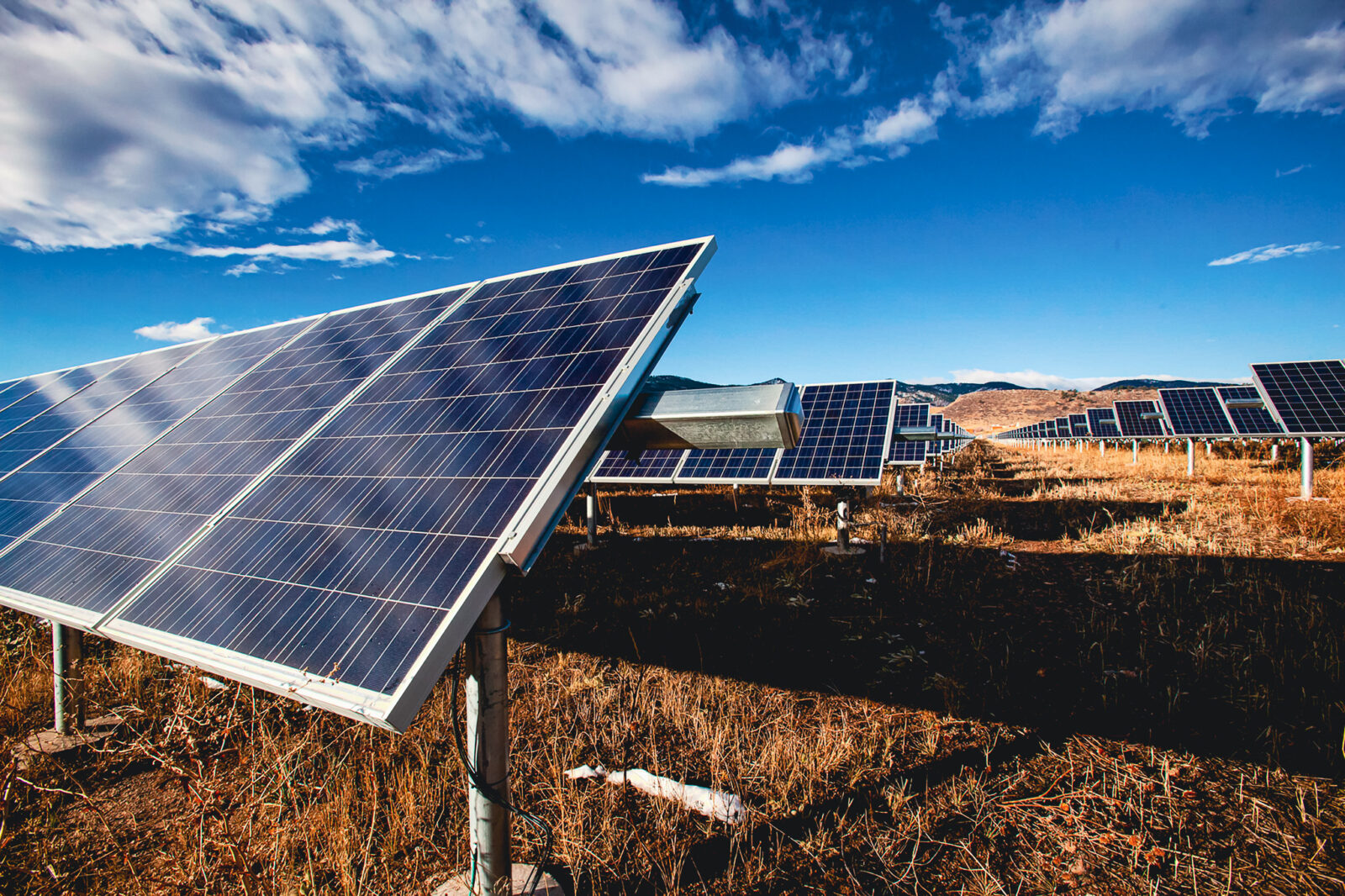 Close-up of solar panels