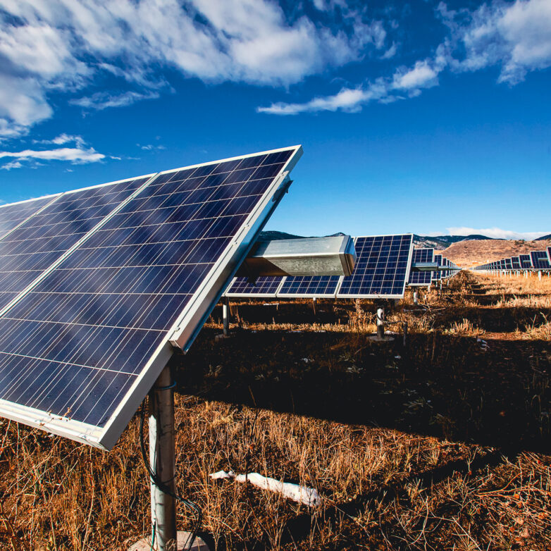 Close-up of solar panels