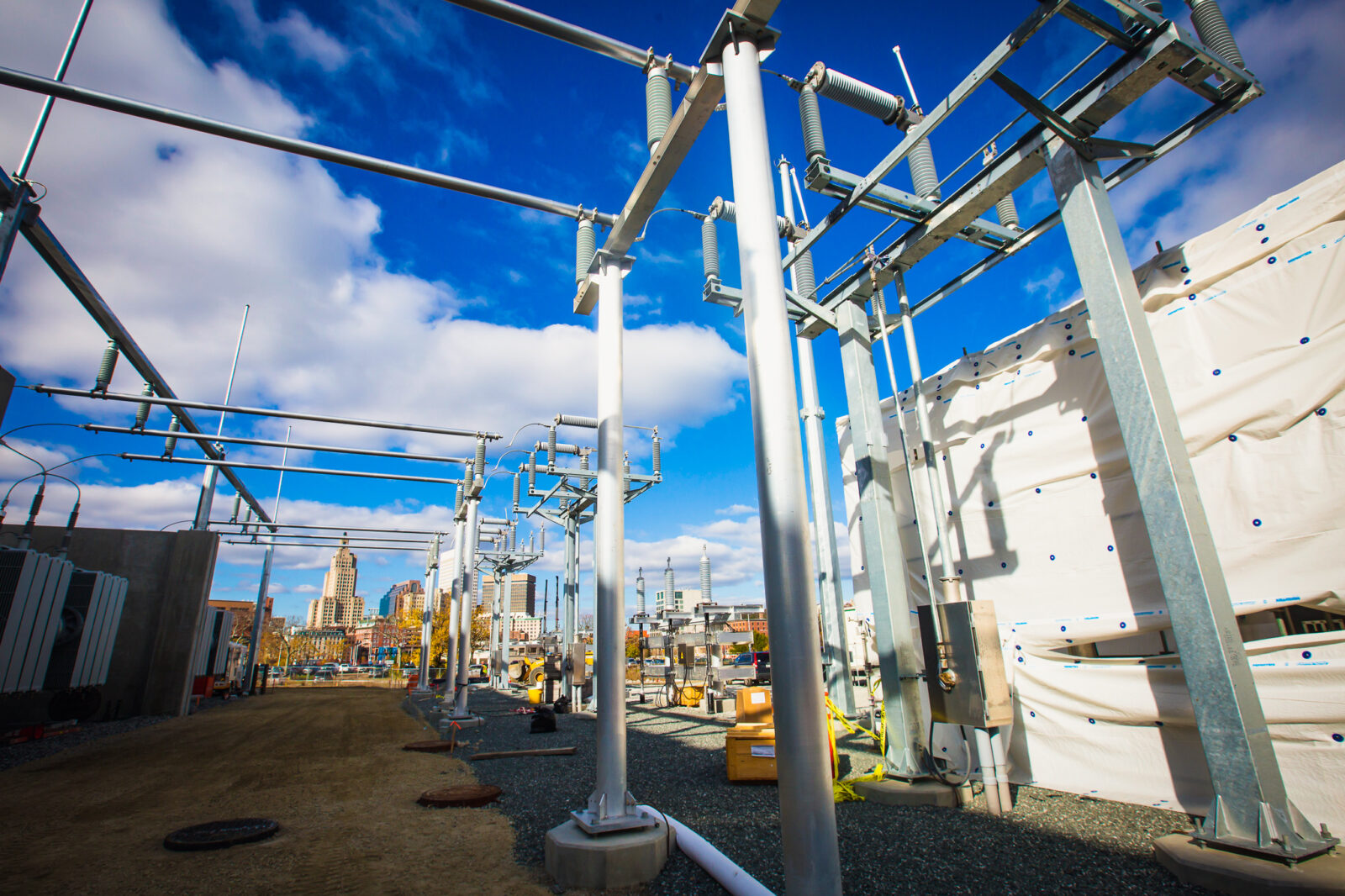 South Street Substation with blue skies